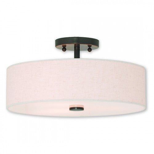 3 Light English Bronze Ceiling Mount Livex