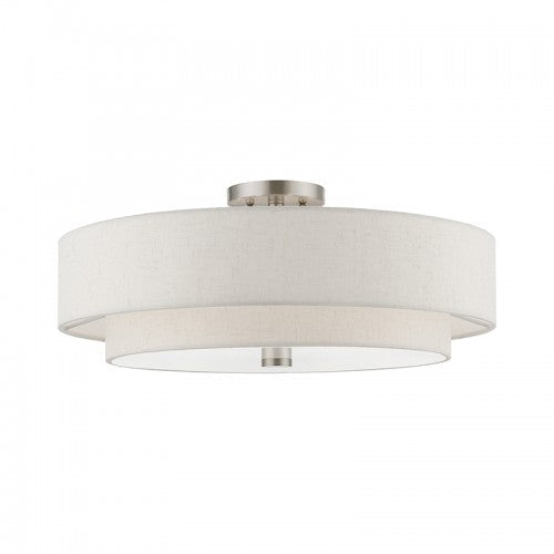 5 Light Brushed Nickel Semi-Flush Livex