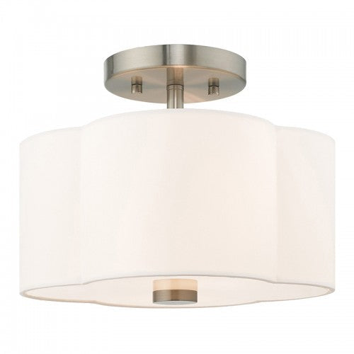 2 Light Brushed Nickel Ceiling Mount Livex