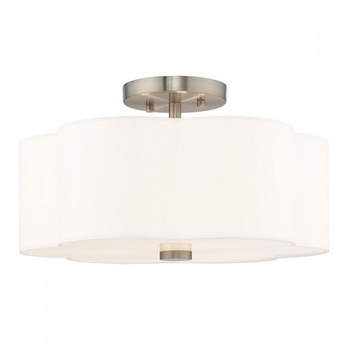 3 Light Brushed Nickel Ceiling Mount Livex