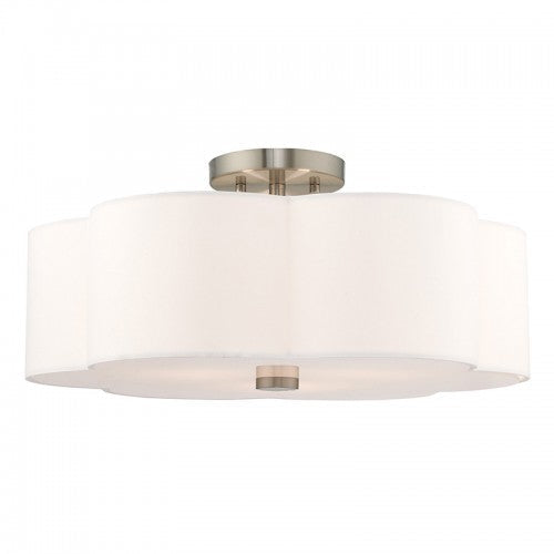 3 Light Brushed Nickel Ceiling Mount Livex