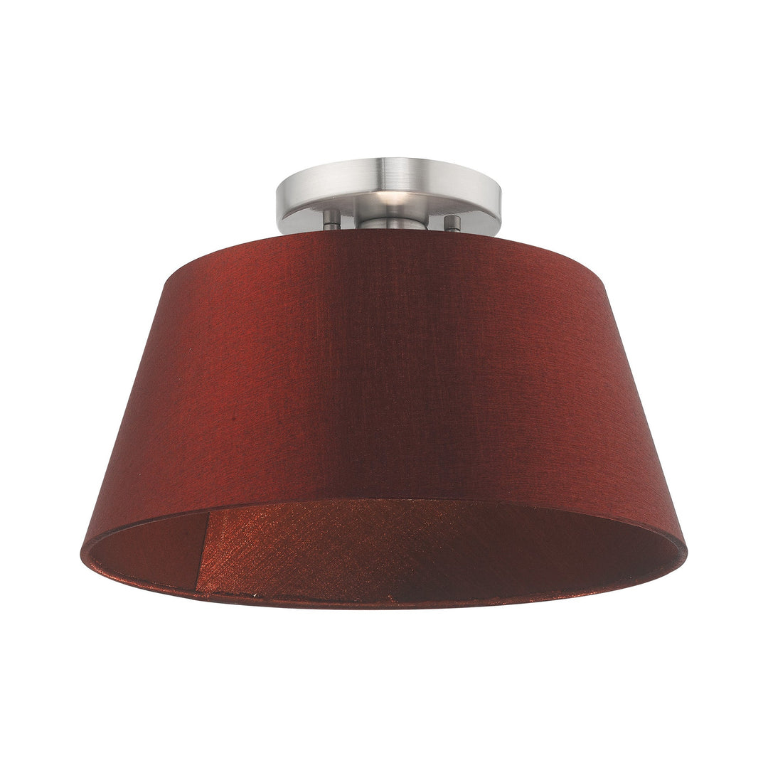 1 Light Brushed Nickel Ceiling Mount Livex