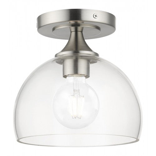 1 Light Brushed Nickel Semi-Flush Livex