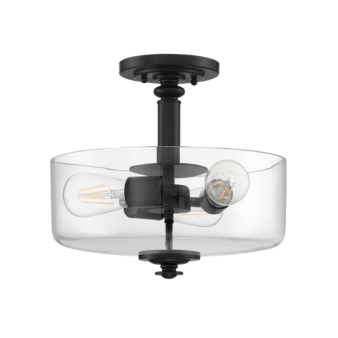 Dardryn 3 Light Convertible Semi Flush in Flat Black (Clear Glass) CRAFTMADE