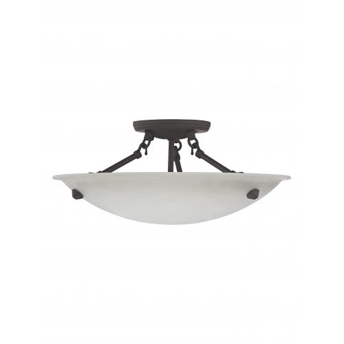 3 Light Bronze Ceiling Mount Livex