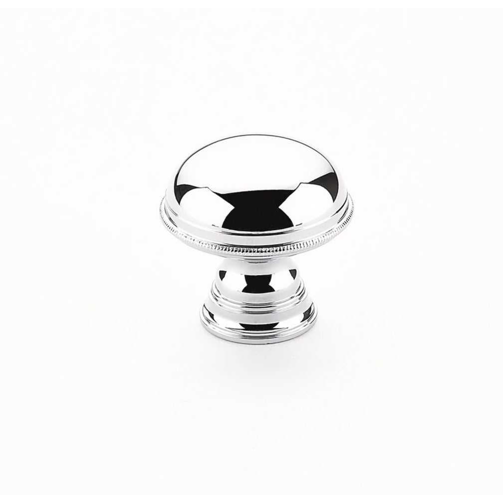 1 1/4 Inch Atherton Smooth Surface Knob with Knurled Edges (Polished Chrome Finish) SCHAUB