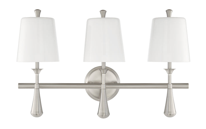 ##Antique Hardware## Palmer 3 Light Vanity in Brushed Polished Nickel