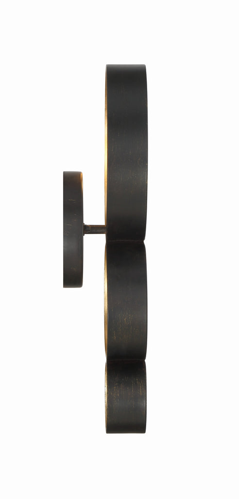 Crystorama Crystorama Luna 1 Light English Bronze + Antique Gold Sphere Sconce