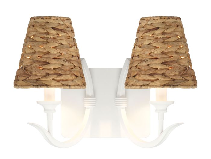 ##Antique Hardware## Kokomo 2 Light Wall Sconce in Matte White