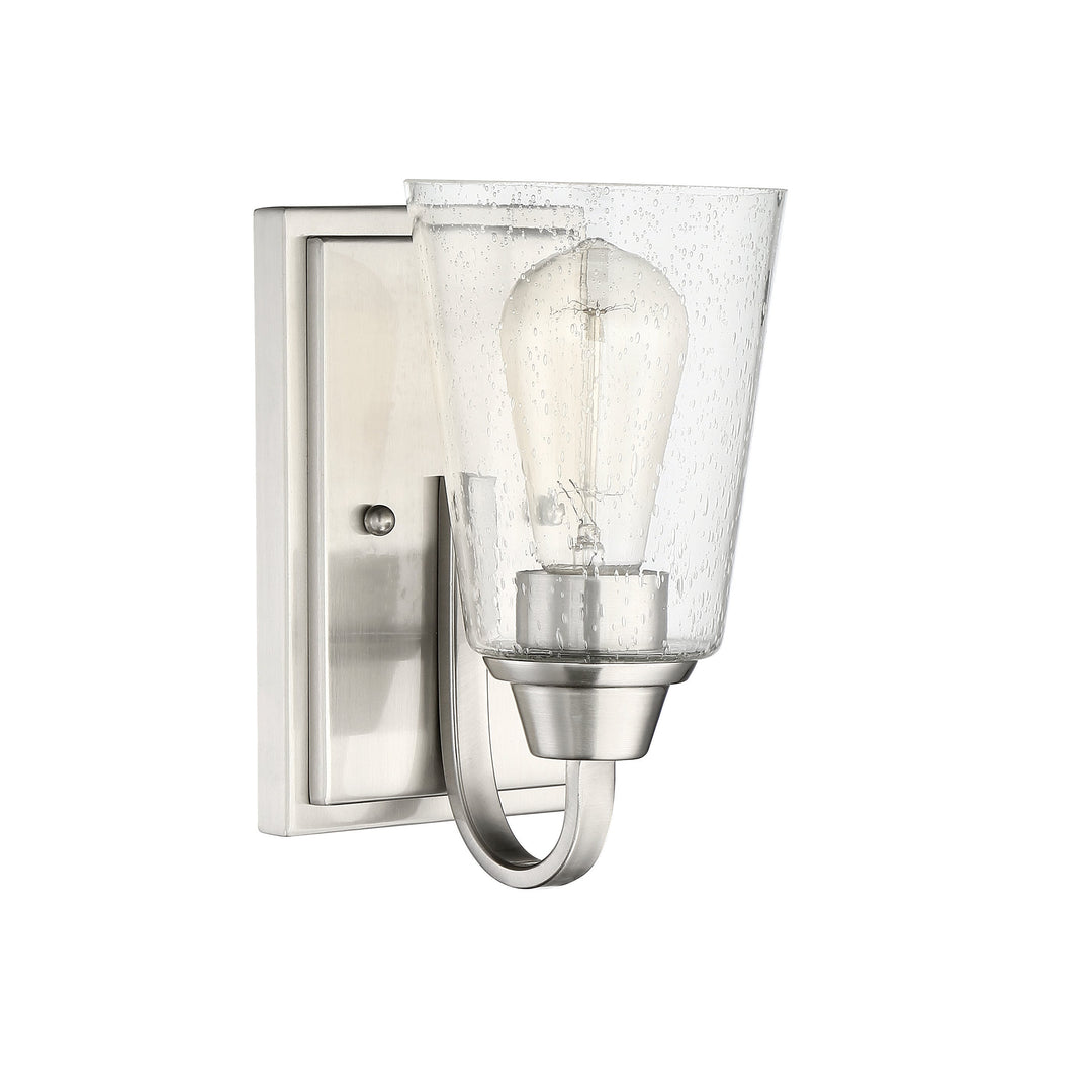 Grace 1 Light Wall Sconce in Brushed Polished Nickel (Clear Seeded Glass) CRAFTMADE