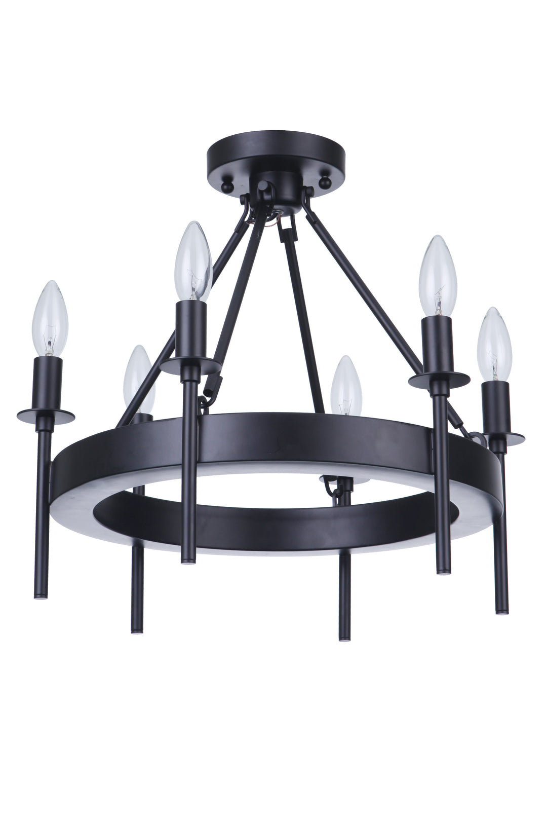 Larrson 6 Light Semi Flush in Flat Black CRAFTMADE