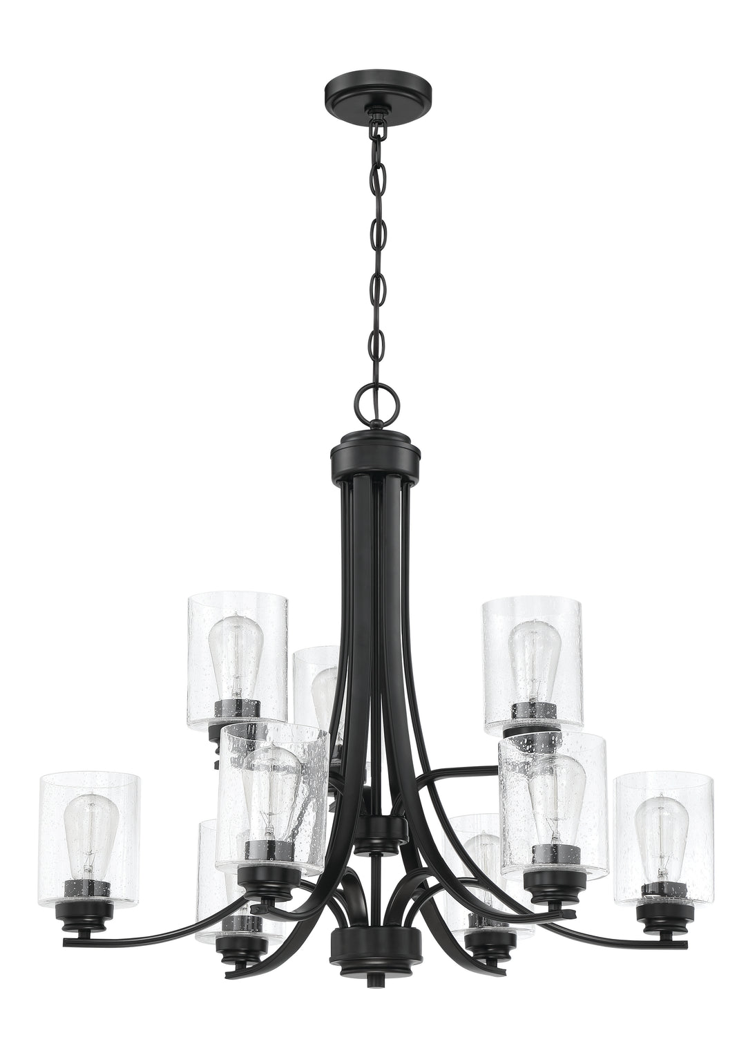 Bolden 9 Light Chandelier in Flat Black CRAFTMADE