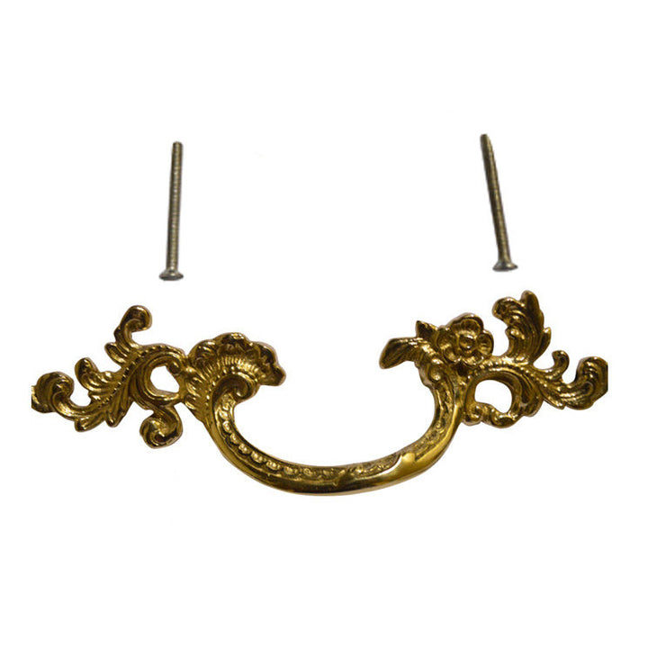 6 1/2 Inch (3.125" c-c) Filigree Rococo Pull (Polished Brass Finish) COPPER MOUNTAIN HARDWARE