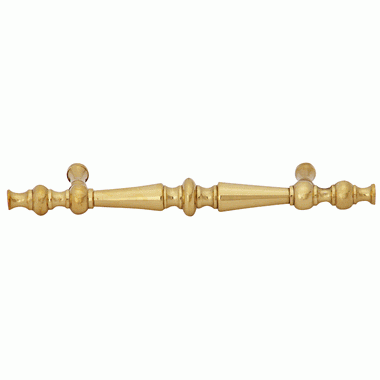 6 1/2 Inch Overall (4 Inch c-c) Solid Brass Victorian Pull (Polished Brass Finish) COPPER MOUNTAIN HARDWARE