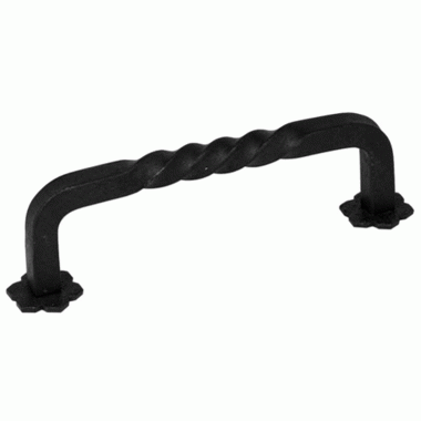 6 1/4 Inch (6 Inch c-c) Wrought Steel San Carlos Style Fixed Pull (Matte Black Finish) EMTEK