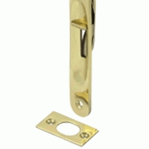 6 Inch Heavy Duty Round Flush Bolt (Polished Brass Finish) DELTANA