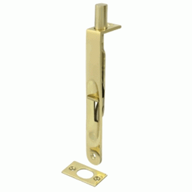 6 Inch Heavy Duty Round Flush Bolt (Polished Brass Finish) DELTANA