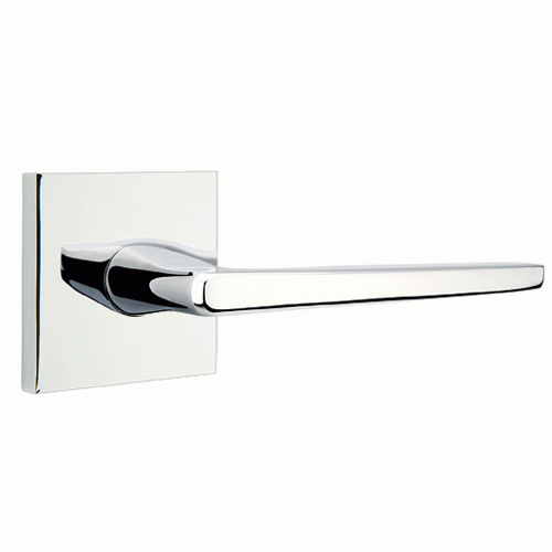 Brass Modern Hardware - Double Dummy Hermes Door Lever With Square Rosette in Satin Brass - 5050HERUS4 - Emtek Hardware EMTEK