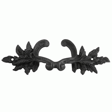 6 Inch Overall (4 3/8 Inch c-c) Solid Brass Ornate French Leaves Pull (Black Bronze Finish) COPPER MOUNTAIN HARDWARE