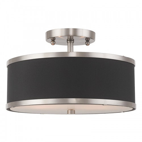 2 Light Brushed Nickel Ceiling Mount Livex