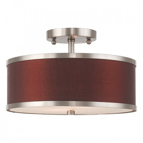 2 Light Brushed Nickel Ceiling Mount Livex