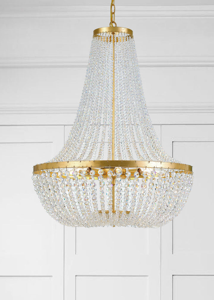 Crystorama Crystorama Rylee 8 Light Antique Gold Chandelier