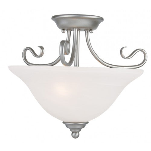 2 Light Brushed Nickel Ceiling Mount Livex