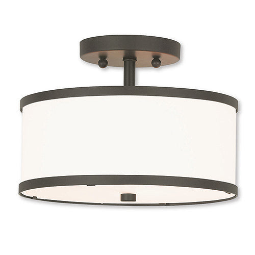 2 Light Bronze Ceiling Mount Livex