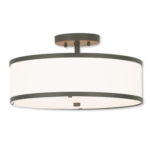 3 Light Bronze Ceiling Mount Livex