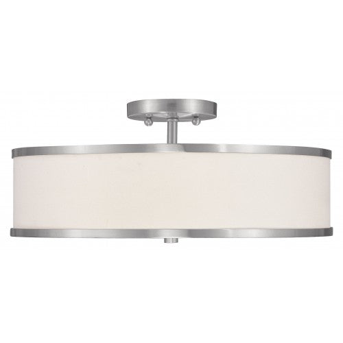 3 Light Brushed Nickel Ceiling Mount Livex