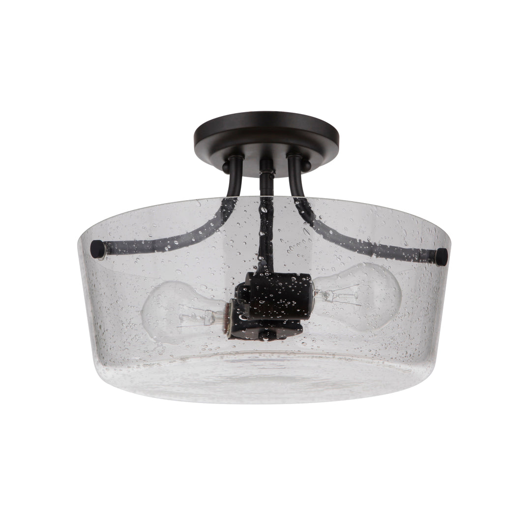 Tyler 2 Light Semi Flush in Flat Black CRAFTMADE