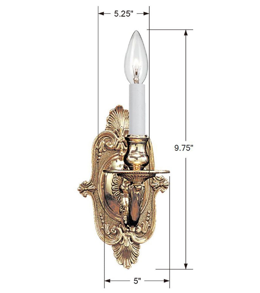 Crystorama Crystorama Crystorama 1 Light Polished Brass Cast Sconce