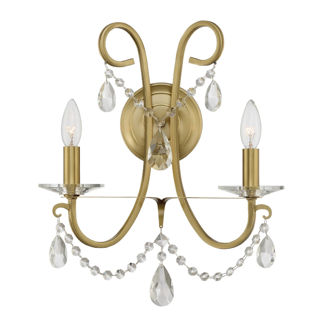 Othello 2 Light Spectra Crystal Vibrant Gold Sconce Crystorama