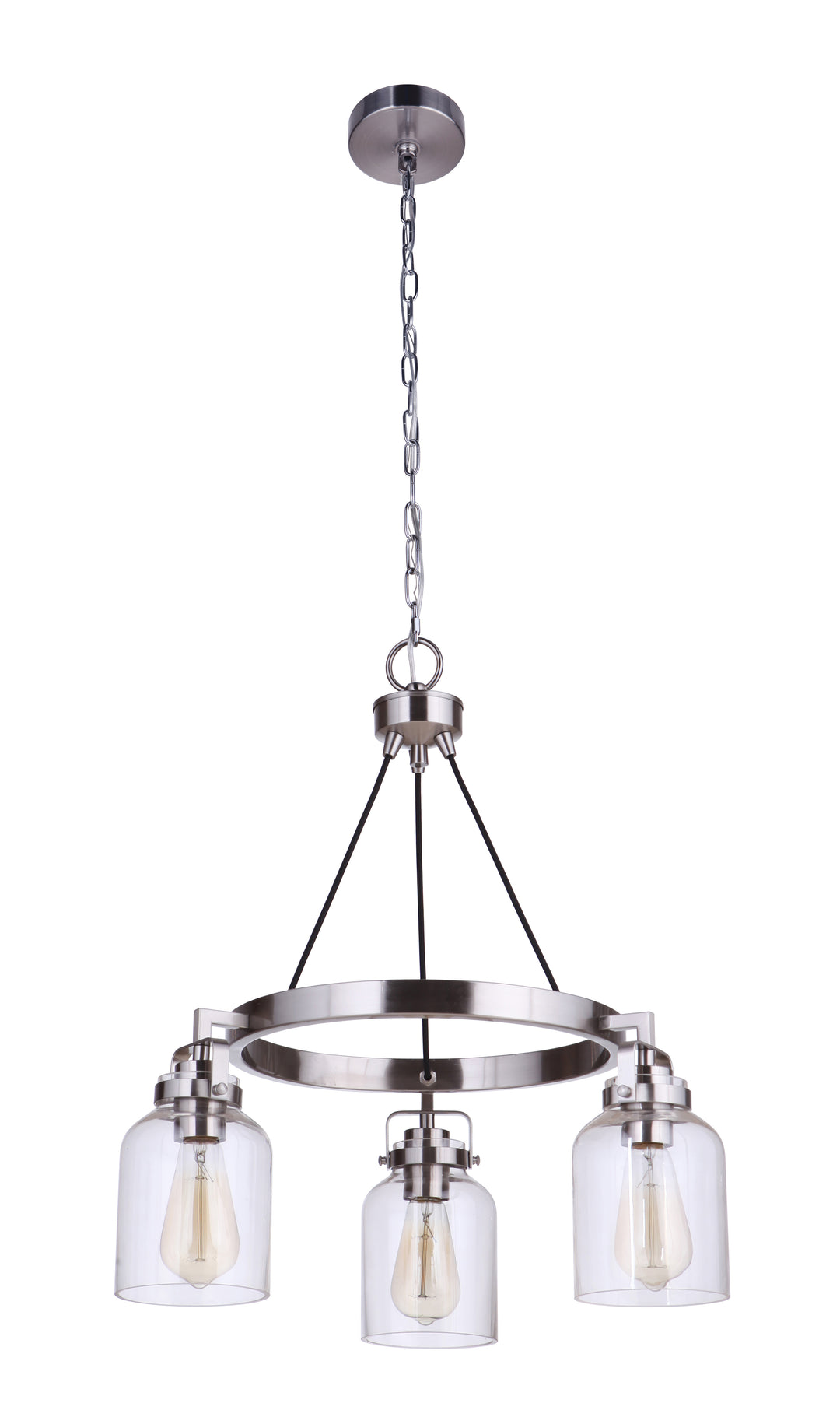 Foxwood 3 Light Chandelier in Brushed Polished Nickel CRAFTMADE