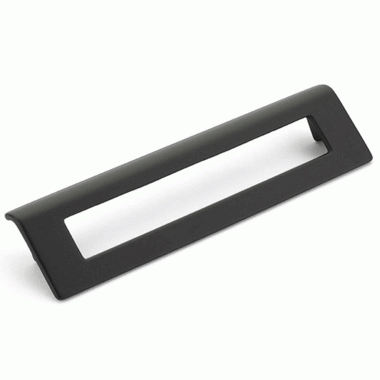 7 Inch (6 1/4 Inch c-c) Finestrino Angled Rectangle Pull (Matte Black Finish) SCHAUB