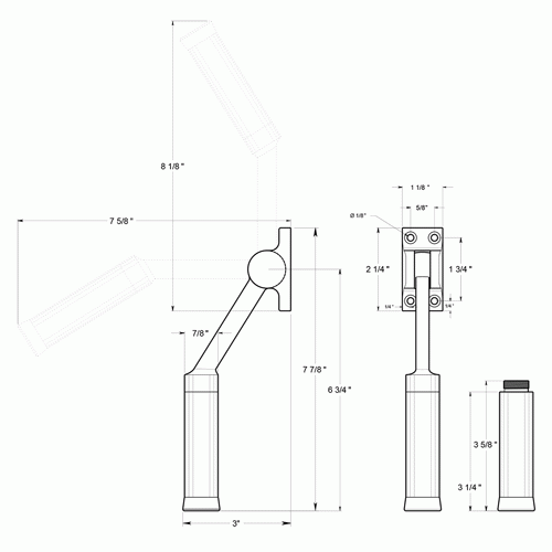 7 Inch Solid Brass Kickdown Door Holder (Polished Brass Finish) DELTANA