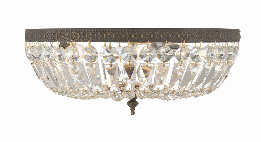 Crystorama 3 Light Spectra Crystal English Bronze Flush Mount Crystorama