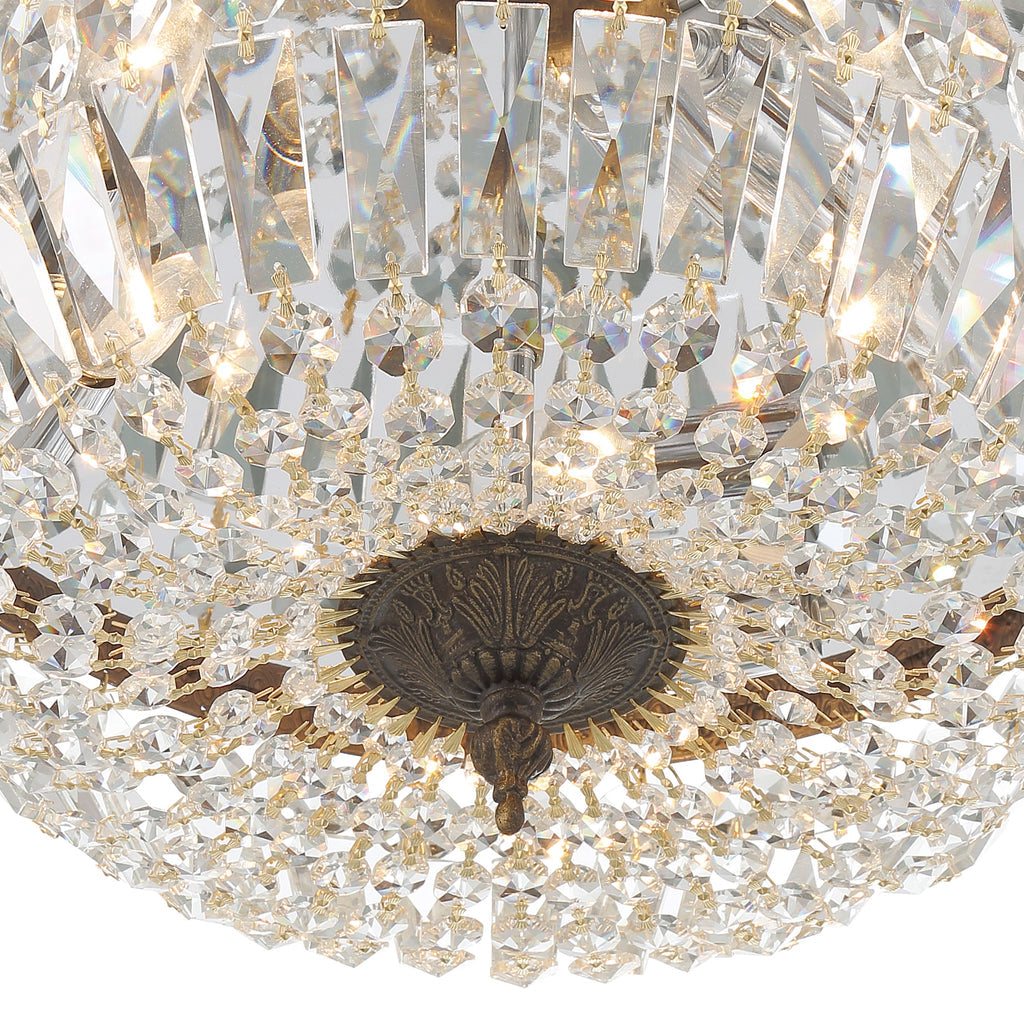 Crystorama 3 Light Spectra Crystal English Bronze Flush Mount Crystorama