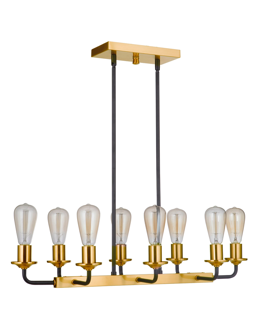 Randolph 8 Light Island in Flat Black/Satin Brass CRAFTMADE