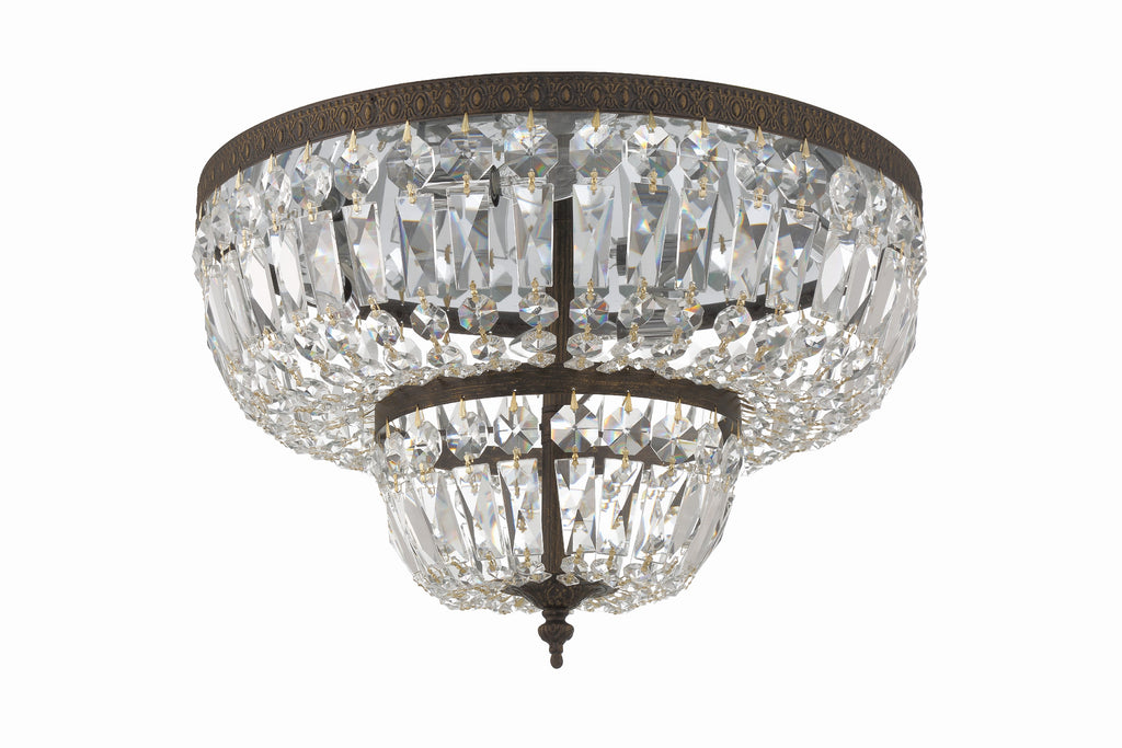 Crystorama 4 Light Spectra Crystal English Bronze Flush Mount Crystorama