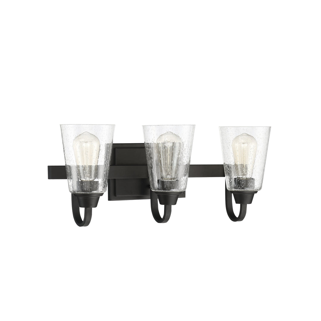 Grace 3 Light Vanity in Espresso (Clear Seeded Glass) CRAFTMADE