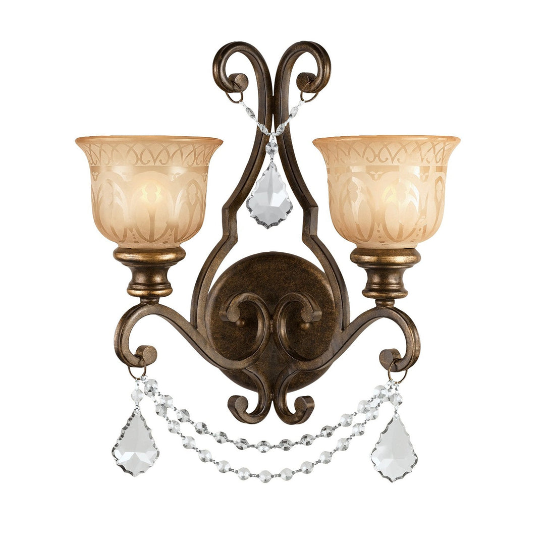 Crystorama Crystorama Norwalk 2 Light Spectra Crystal Bronze Umber Sconce