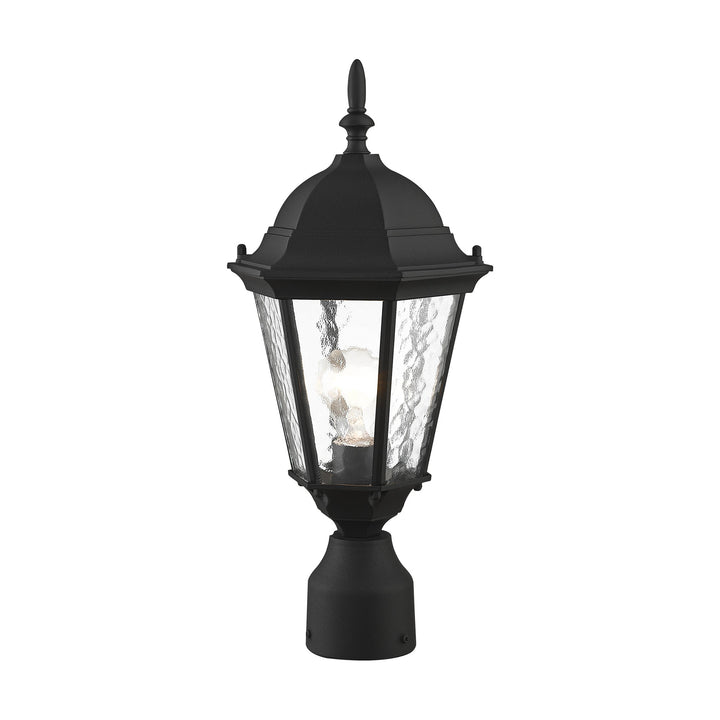 1 Light Textured Black Outdoor Post Top Lantern Livex