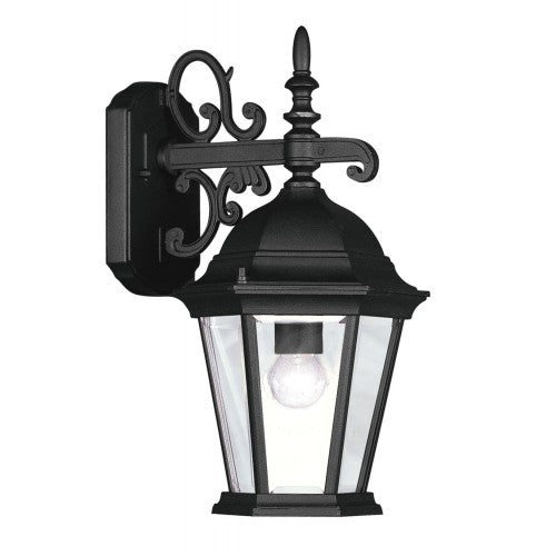 1 Light Textured Black Outdoor Wall Lantern Livex