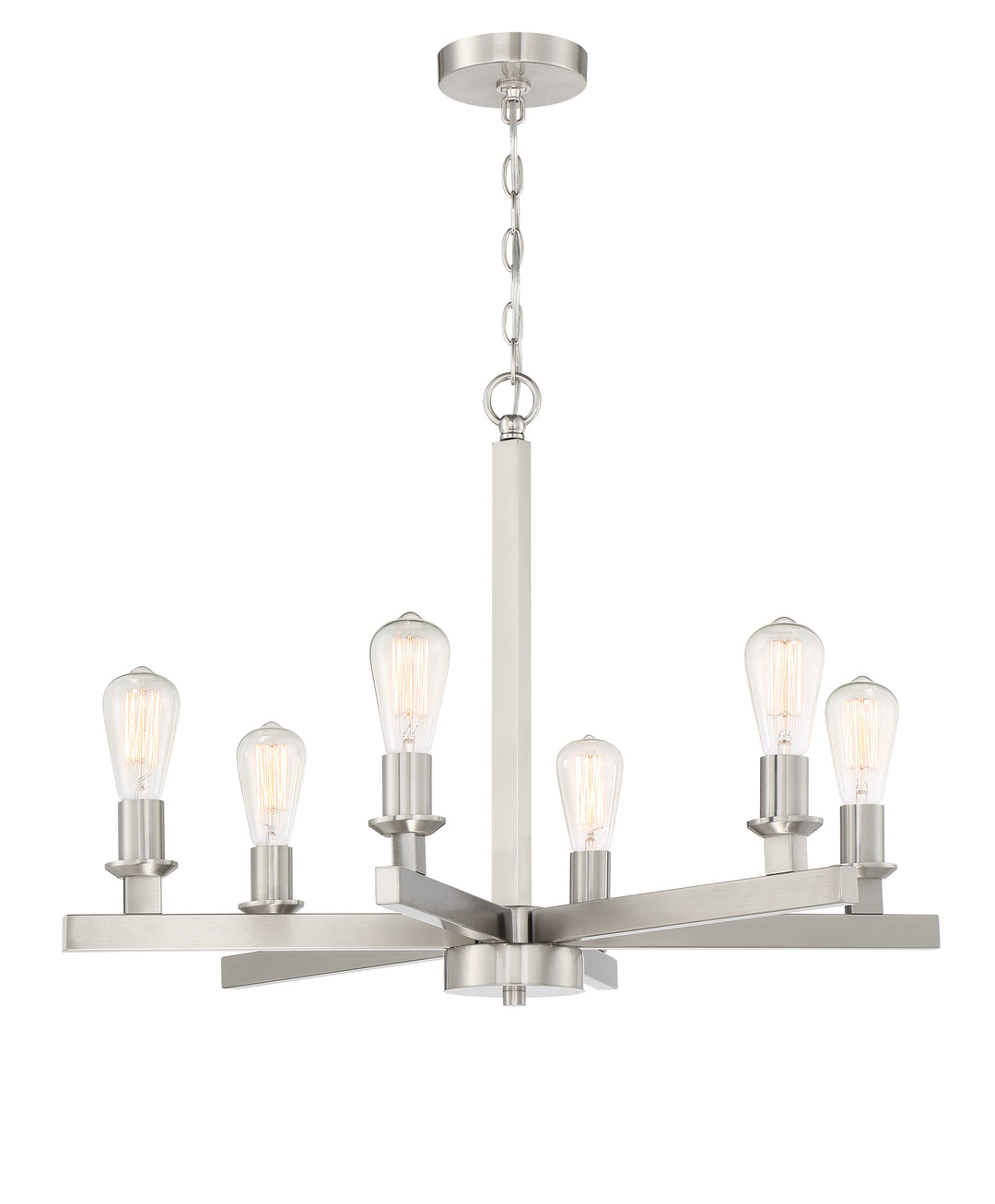 Chicago 6 Light Chandelier in Brushed Polished Nickel CRAFTMADE