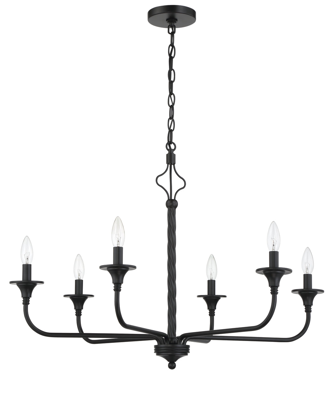 Jolenne 6 Light Chandelier in Flat Black CRAFTMADE