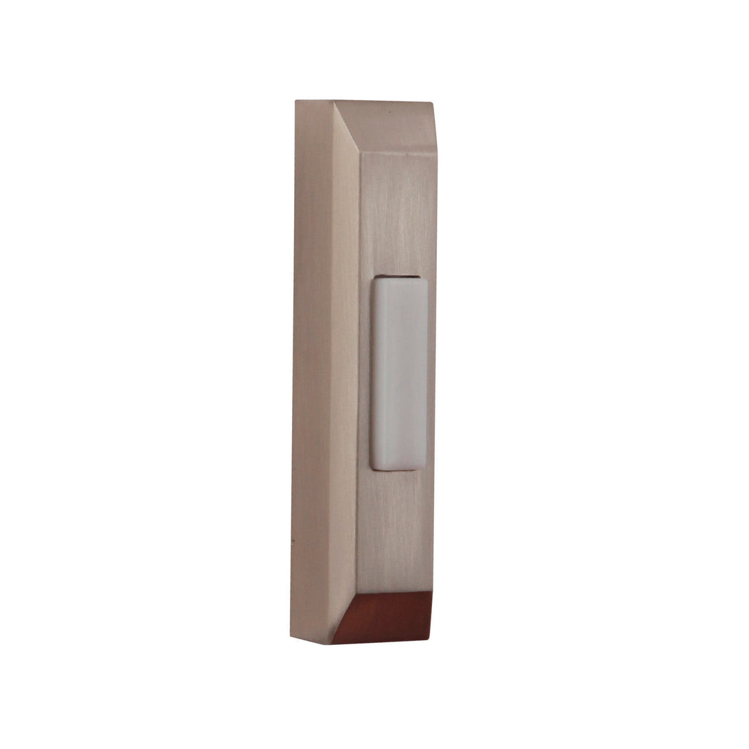 Surface Mount LED Lighted Push Button, Thin Rectangle Profile in Brushed Polished Nickel CRAFTMADE