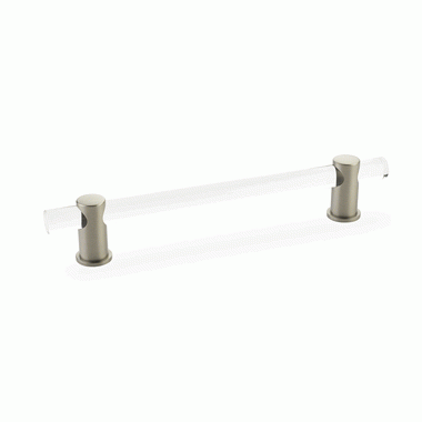 8 Inch (6 Inch c-c) Lumiere Acrylic Pull (Satin Nickel Finish) SCHAUB