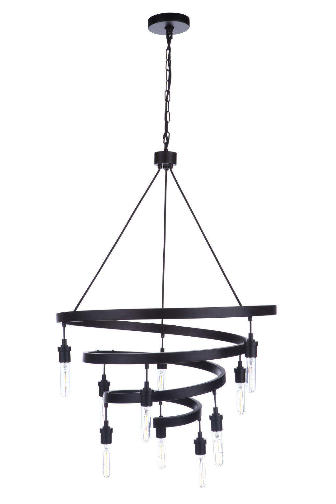 Tranquil 10 Light Chandelier in Flat Black CRAFTMADE