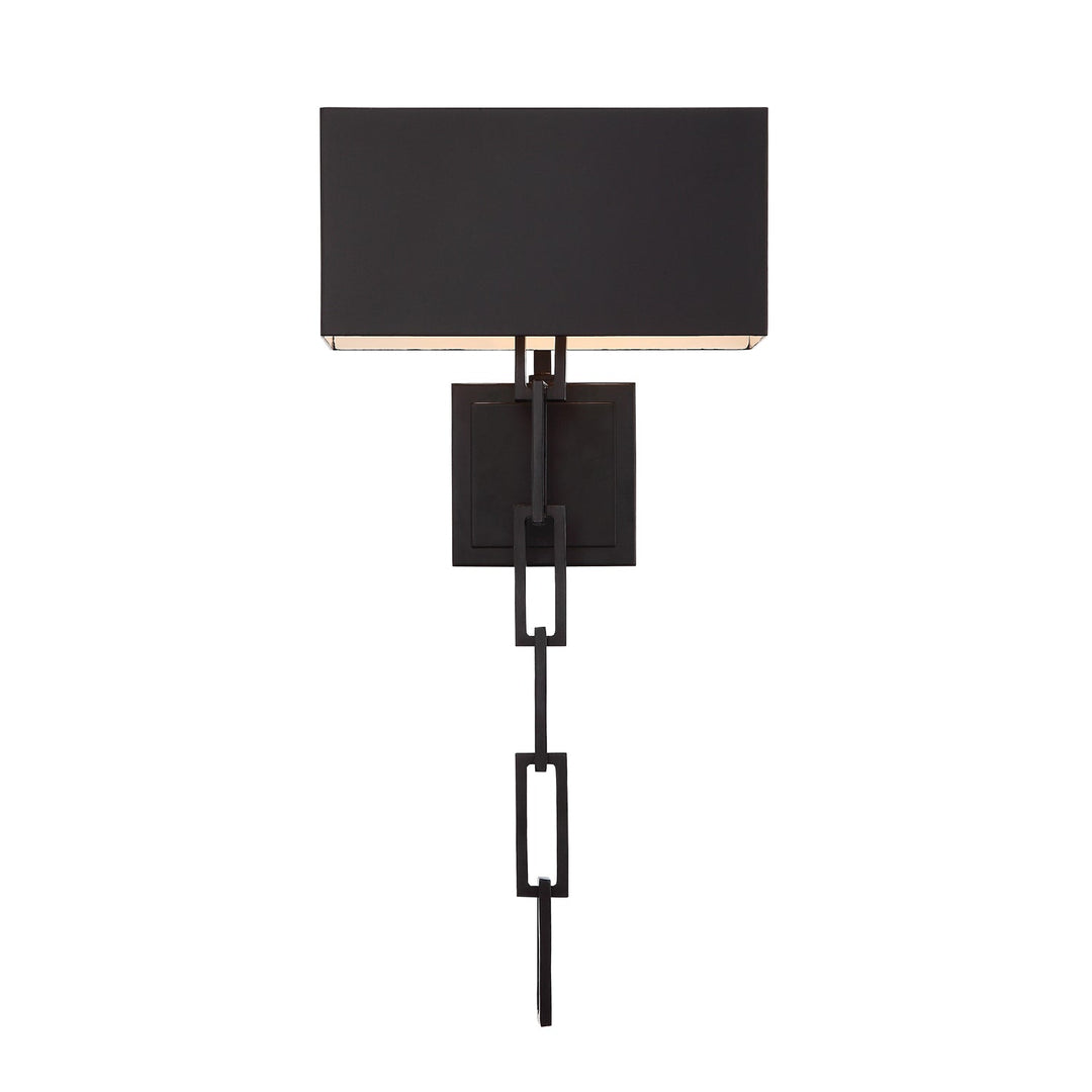 Crystorama Crystorama Brian Patrick Flynn Alston 2 Light Matte Black + White Sconce